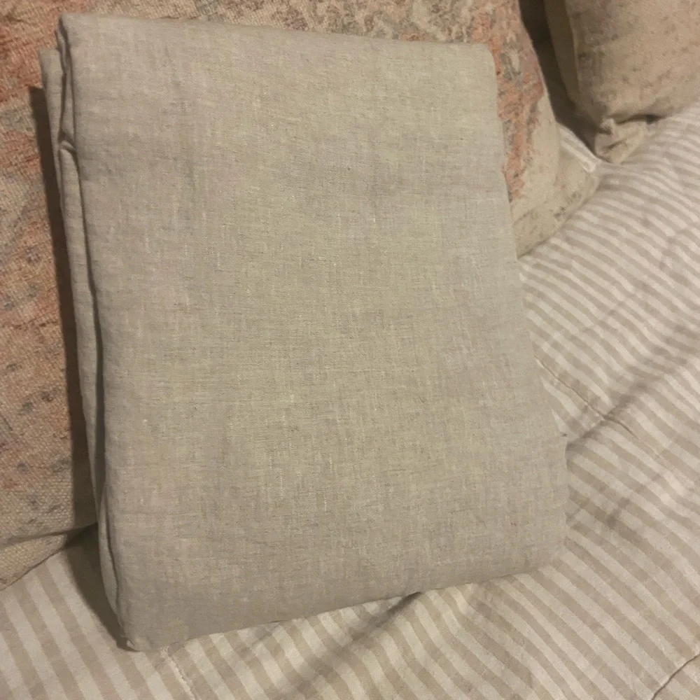 West Elm linen curtain